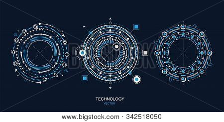 Hud Futuristic .technical Drawing.electronic Interface Of The Future . Fantastic Circle .drawing Det