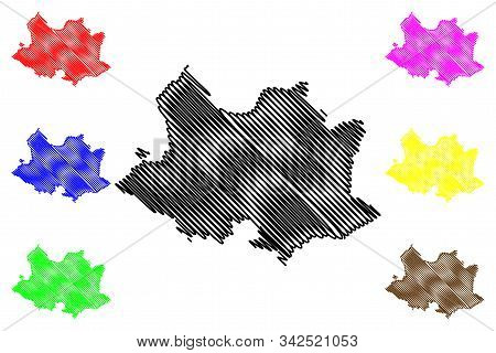Montevideo Department (departments Of Uruguay, Oriental Republic Of Uruguay) Map Vector Illustration