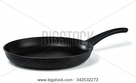 Cast-iron Frying Pan With A Non-stick Coating. Isolated On A White Background.