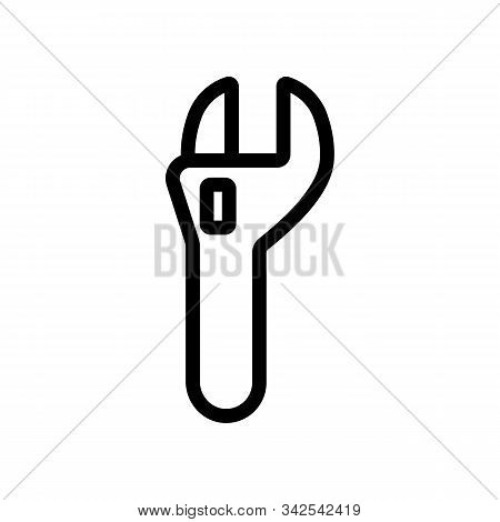 The Drawk Key Icon Is A Vector. A Thin Line Sign. Isolated Contour Symbol Illustration