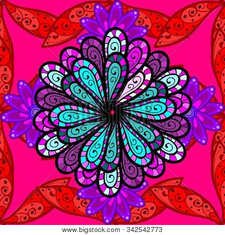 Vector Seamless Beautiful Fabric Pattern. Flower Pattern. Flat Flower Elements Design. Colour Spring