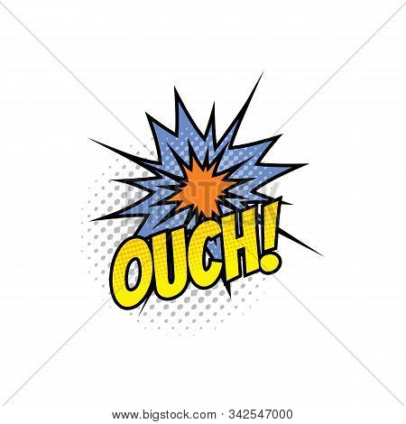 Comic Sound Blast, Pop Bubble Chat Cartoon Icon. Vector Ouch Sound Blast, Explosion Boom Cloud And S