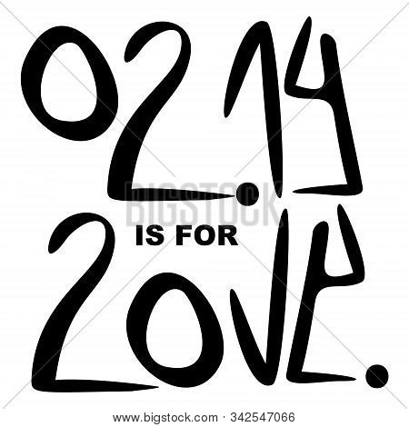 Valentines Day Lettering Creative Stickerst. Vector Hand Drawn Illustration Design.