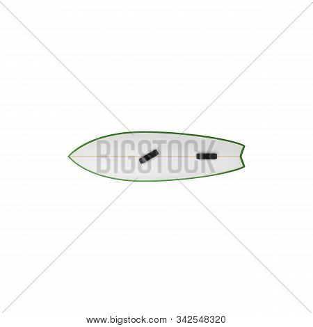 Tow In Surfing Board With Assistance Isolated Icon. Vector Tow-in Plank, Surf Technique Of Ride
