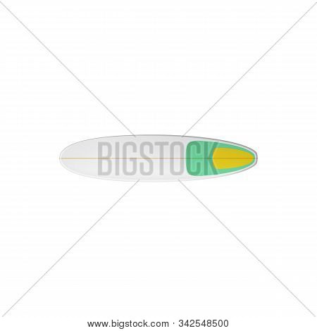 Funboard Isolated Elongated Surfboard Platform. Vector Board To Ride On Ocean Waves