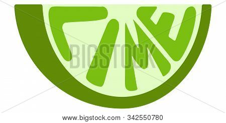 Fresh Lime Slice With Text Vector Fresh Lime Slice Concept Of Sour And Fresh Cocktail