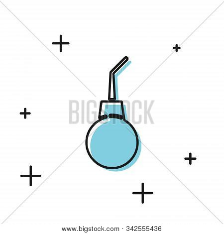 Black Enema Pear Icon Isolated On White Background. Medical Rubber Pump. Vector Illustration