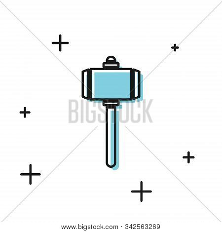 Black Battle Hammer Icon Isolated On White Background. Vector Illustration
