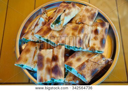 Turkish Pide With Vegetables And Cheese. Prairie Pita(pide)