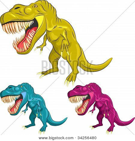 Vector Set di tirannosauri dinosauro colorato