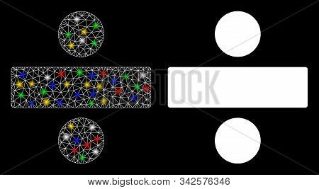 Flare Mesh Divide Math Operation Icon With Glitter Effect. Abstract Illuminated Model Of Divide Math