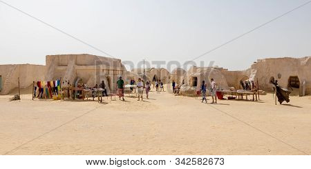 People Are Visting Star Wars Houses In The Desert Of Sahara Near Naftah, Tunisia - July 23, 2018