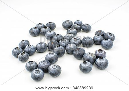 Fresh Tasty Blueberry Snoweflack Shapeon White Background