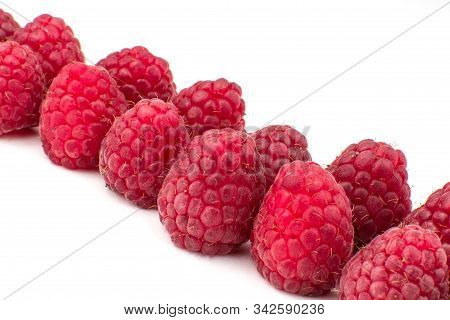 Red Fresh Juice Tasty Raspberry On White Background