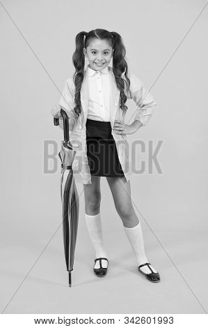 Going To School. Water Resistant Clothes. Protected Concept. Rainproof Clothes. Autumn Accessory. Au
