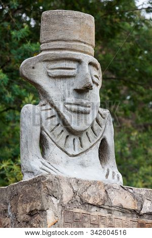 Facatativa, Colombia - January, 2029:  Giant Stone Reproduction Of The Anthropomorphic Objects Elabo