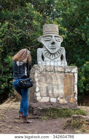 Facatativa, Colombia - January, 2029: Tourists Visiting The Piedras Del Tunjo Archaeological Park In