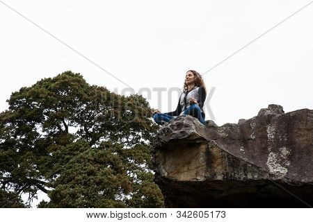 Facatativa, Colombia - January, 2029: Tourists Visiting The Piedras Del Tunjo Archaeological Park In