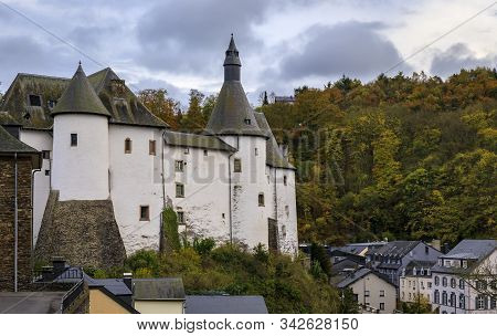 Medieval Clervaux Castle In Luxembourg, Dating Back To The 12th Century With A Museum Dedicated To W