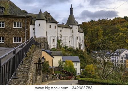 Medieval Clervaux Castle In Luxembourg, Dating Back To The 12th Century With A Museum Dedicated To W