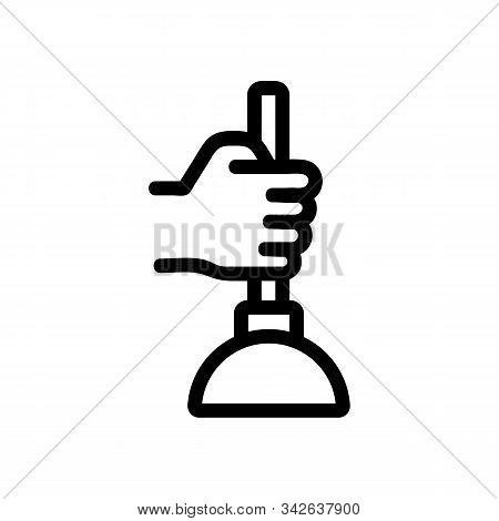 Hand And Vantuz Icon Vector. A Thin Line Sign. Isolated Contour Symbol Illustration