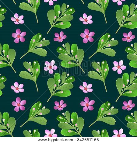 Seamless Background With Blooming Branches In Vector