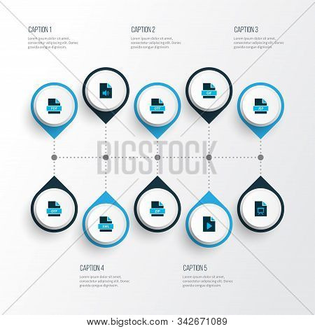Document Icons Colored Set With File Pdf, Open Type, File Jsp And Other Markup Language Elements. Is