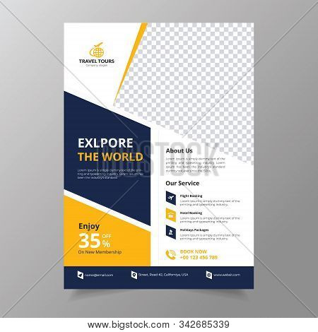 Creative Concept Travel Or Summer Flyer Design Template For Banner, Flyer, Invitation, Poster.