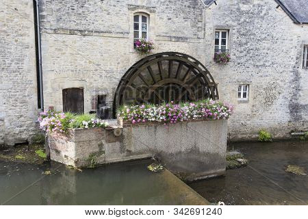 Water Mill And Aure River In The Old City Of Bayeux
