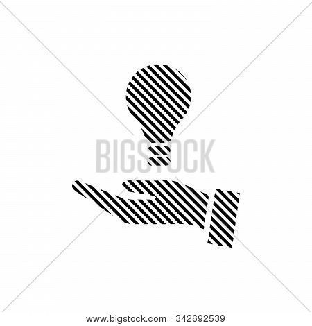 Stripped Light Bulb In Hand. Save Electricity Icon Made Of Lines. Stock Vector Illustration Isolated