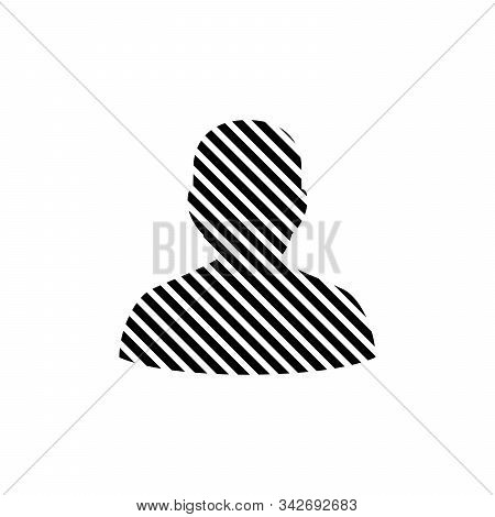Stripped User Icon. User Icon Made Of Lines. Stock Vector Illustration Isolated On White Background.
