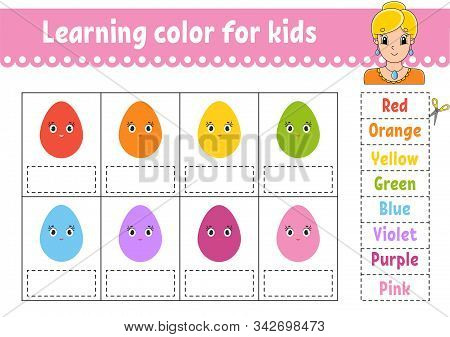 Learning Color For Kids. Education Developing Worksheet. Activity Page With Color Pictures. Pretty G