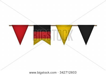 Germany Garland With Flags. Carnaval And Festival Event. Vector Illustration. Black, Red, Yellow