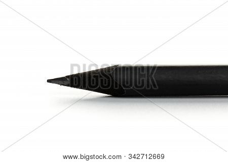 New Black Graphite Pencil Triangular Shape Isolated
On White Background