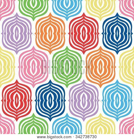 Multi Color Neutral Gender Ogee Brackets Vector Seamless Pattern