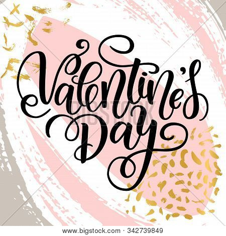 Happy Valentines Day Card. Greeting Card To Day Of Saint Valentine. Illustration On Raw Background. 