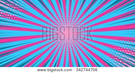 Pop Art Yellow Comics Book Cartoon Magazine Cover. Cartoon Funny Retro Pattern Strip Mock Up. Vector