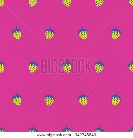 Abstract Strawberry Repeat Pattern Pink And Yellow