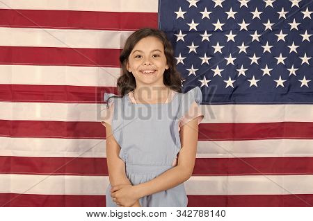 Free Born And Free Bred. Carefree Small Child Enjoying Happy Childhood. Happy Little Girl Smiling On