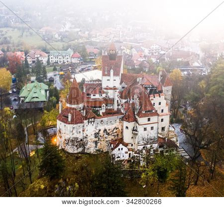 Overview of historical Bran Fortress in Romania