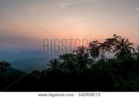 Beautiful Sunset View From Vazhamala Kannur Kerala Colorful Nature Scenery