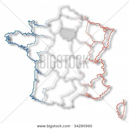 Map Of France, Île-de-france Highlighted