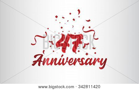 Anniversary Celebration Background. With The 47th Number In Gold And With The Words Golden Anniversa