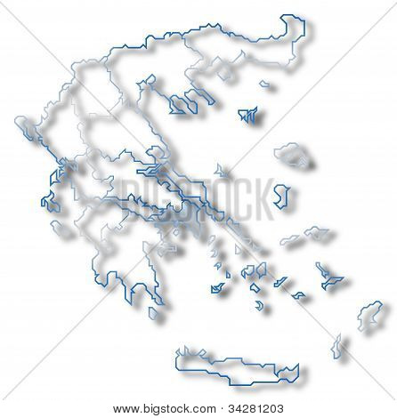 Karte von Griechenland, Attika hervorgehoben