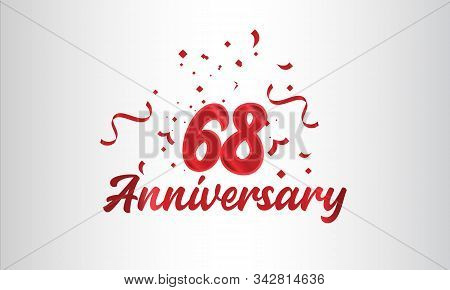 Anniversary Celebration Background. With The 68th Number In Gold And With The Words Golden Anniversa