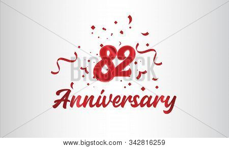 Anniversary Celebration Background. With The 82nd Number In Gold And With The Words Golden Anniversa