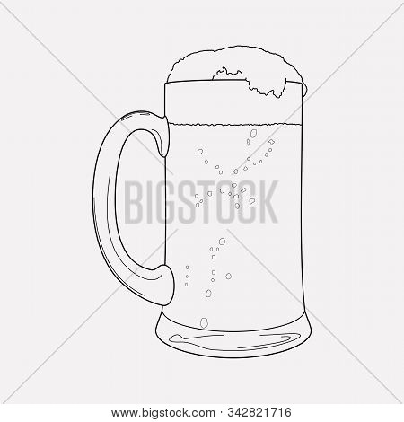 Beer Mug Icon Line Element. Vector Illustration Of Beer Mug Icon Line Isolated On Clean Background F