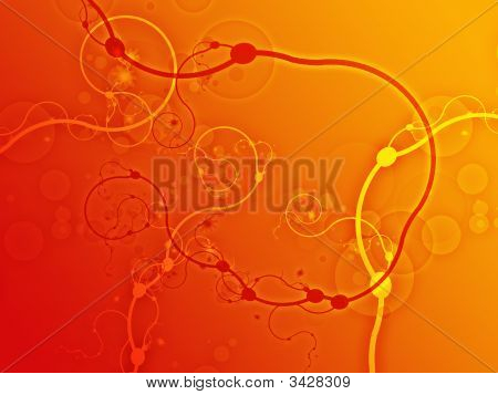 Abstrakt Swirly Floral Grunge Illustration