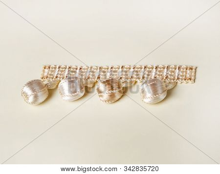 Decor For Decorating Curtains Or Upholstered Furniture In The Form Of Glomeruli, Close-up. Hanging B