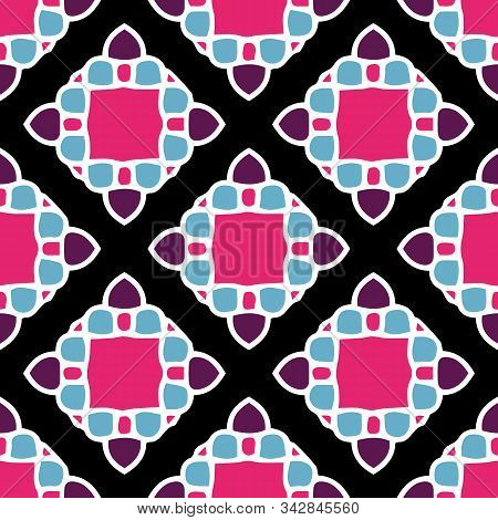Mosaic Tile Editable Color Vector Seamless Repeat Pattern